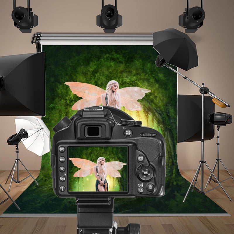 Baocicco Backdrop 6x8ft Enchanted Forest Photo Background Wonderland Fairyland Mystic Photo Booth Props Glitter Fantasy Backdrops for Adventure Scenery Photography Wedding Travel Journey Vacation - Image 2